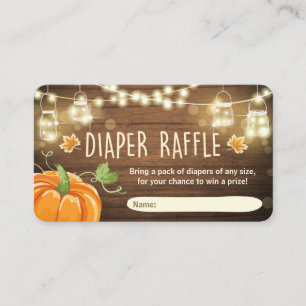 Cartão De Informações Pumpkin Russo da Placa Raffle da Fralda chá de fra