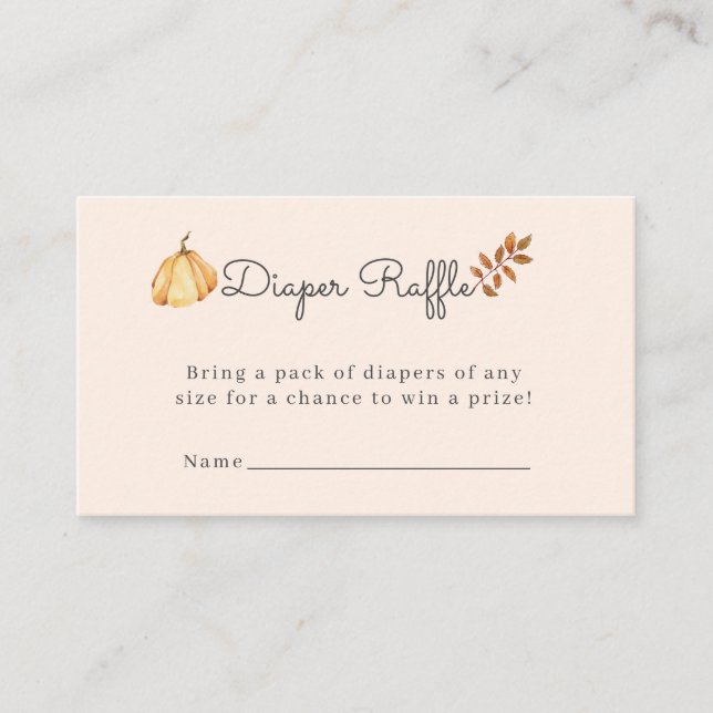 Cartão De Informações Pumpkin Russo Simples Oh Fralda Raffle (Frente)