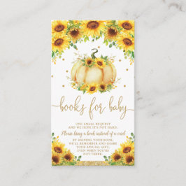 Cartão De Informações Pumpkin Sunflower Chá de fraldas Livros para Bebê