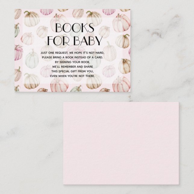 Cartão De Informações Pumpkins Girl Baby Book (Frente/Verso)