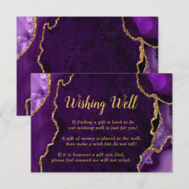 Cartão De Informações Purple and Gold Agate Wedding Wishing Well