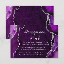 Cartão De Informações Purple and Silver Agate Honeymoon Fund