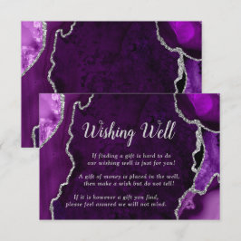 Cartão De Informações Purple and Silver Agate Wedding Wishing Well