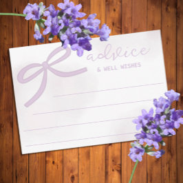 Cartão De Informações Purple Bow Watercolor Bridal Shower Advice