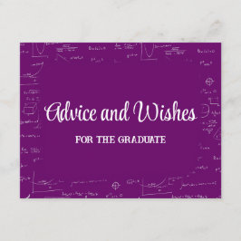 Cartão De Informações Purple Math Graduation Party Advice for Graduate