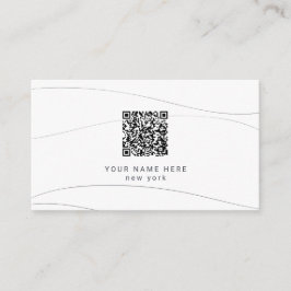 Cartão De Informações Qr Code Budget Modern Abstract Waves