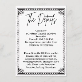 Cartão De Informações QR Code Celtic Frame Wedding Details