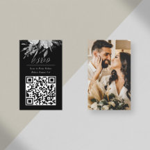 QR Code Online Photo Black Floral Site