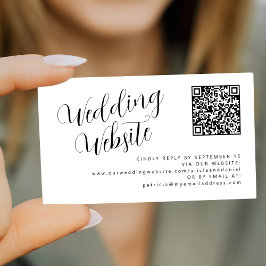 Cartão De Informações QR code online RSVP moderno website de casamento
