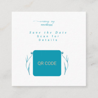 Cartão De Informações QR Code Save the Date Card Minimalist Wedding Card