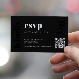 Cartão De Informações QR CODE site de casamento moderno rsvp online
