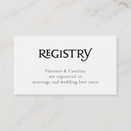 Cartão De Informações QR Code White Chic Elegant Simple Registry