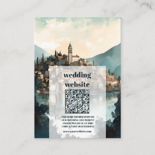 Cartão De Informações qr código Itália Lago Como Destino Casamento