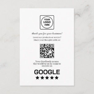 Cartão De Informações QR de Avaliação do Google   Link de Feedback Empre