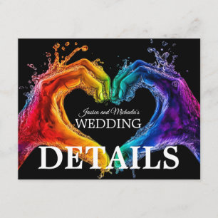 Cartão De Informações 🌈❤️QR + DETALHES do Casamento Heart of Pride casa