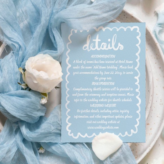 Cartão De Informações Quadro Branco Azul Claro Ilustrado Mão Branca (Criador carregado)