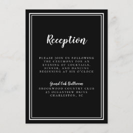 Cartão De Informações Quadro clássico de Recepção de casamento branca pr