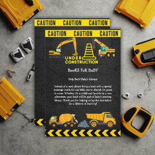 Cartão De Informações Quadro De Alcatrão Sob Chá de fraldas De Construçã