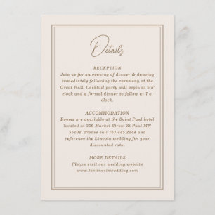 Cartão De Informações Quadro de Ornamentado simples mínimo