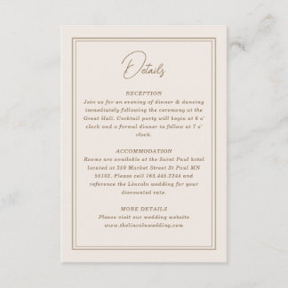 Cartão De Informações Quadro de Ornamentado simples mínimo