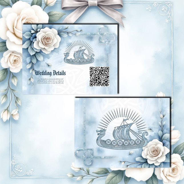 Cartão De Informações Quadro Floral com Rosa e Design Celta (Criador carregado)