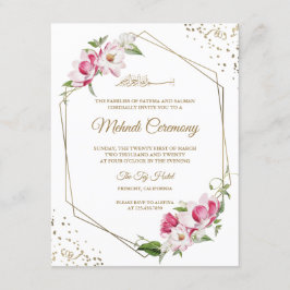 Cartão De Informações Quadro Geométrico Dourado, Cor-de-rosa,