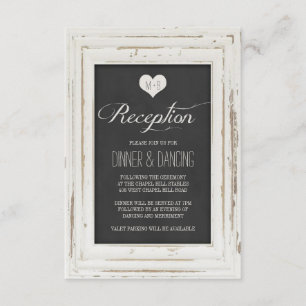 Cartão De Informações Quadro Rústico Branco Recepção de Casamento com Gi