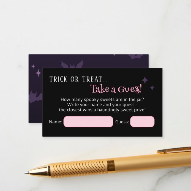 Cartão De Informações Quantos Canais O Jogo De Chá de fraldas De Hallowe (Frente/Verso In Situ)