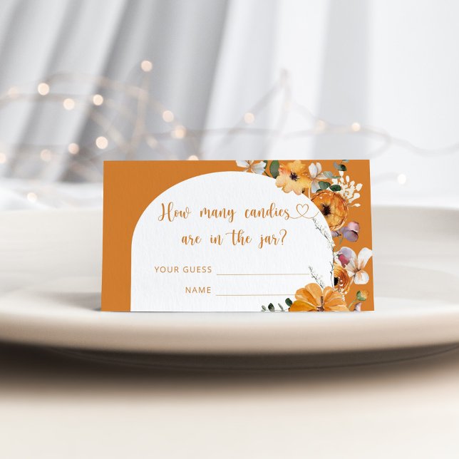 Cartão De Informações Quantos doces caem as abóbora florais (Criador carregado)