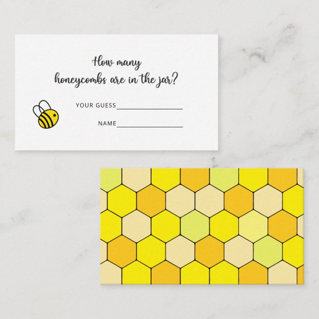 Cartão De Informações Quantos jogos de chá de fraldas de mel (Frente/Verso)