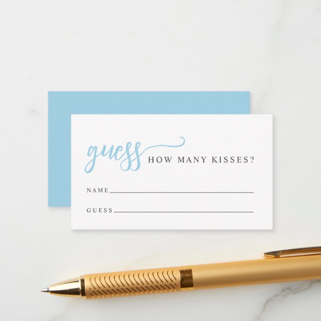 Cartão De Informações Quantos Kisses Jogam Chá de panela (Frente/Verso In Situ)