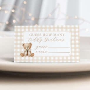Cartão De Informações Quantos teddy grahams jogo de baby shower