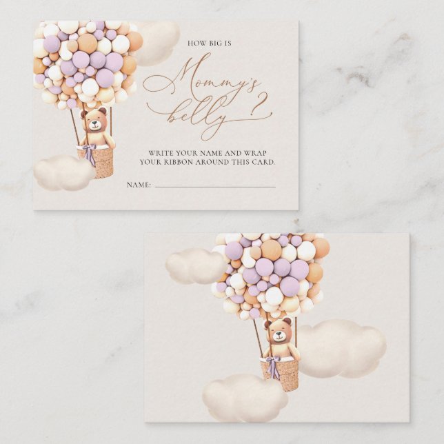 Cartão De Informações Quão Grande É O Seu Bilhete De Barriga - Balões De (Frente/Verso)