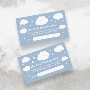 Cartão De Informações Quão Grande está a Barriga da Mamãe Nuvem Azul Jog