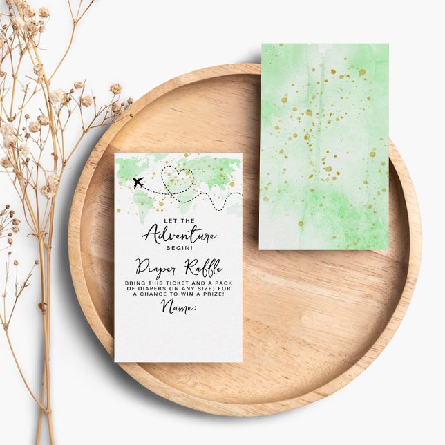 Cartão De Informações "Que A Aventura Comece!" Chá de fraldas de Mapa vi (Criador carregado)