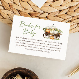 Cartão De Informações Quebra de Livros de Abóbora para Chá de fraldas de