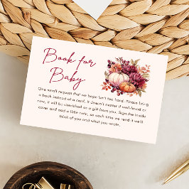 Cartão De Informações Quebra de Livros de Abóbora para Chá de fraldas de