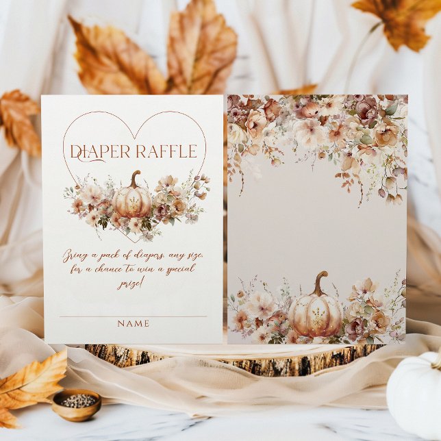 Cartão De Informações Queda Abóbora Chá de fraldas (Criador carregado)