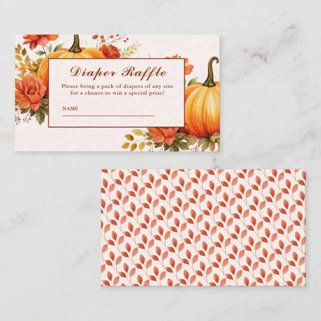 Cartão De Informações Queda da flora apaixonada queda Fralda Chá de fral (Frente/Verso)