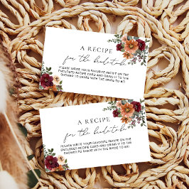 Cartão De Informações Queda de Terracotta Burgundy Receita Pulverizada F