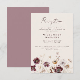 Cartão De Informações Queda Recepção de casamento de flor selvagem