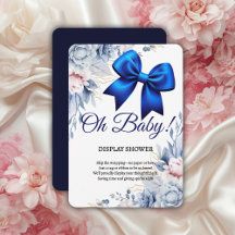 Querida! Chá de fraldas Azul Floral Elegante