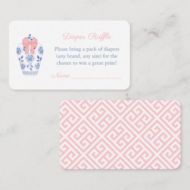 Cartão De Informações Querido Ginger Jar Girl Fralda Raffle (Frente/Verso)