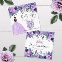 Quinceanera Floral RSVP de Código QR
