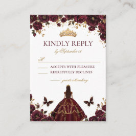 Cartão De Informações Quinze Anos Rosa Roxa Dourado Esmeralda Princesa