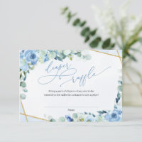 Raffle Azul Floral Dourado Geométrico