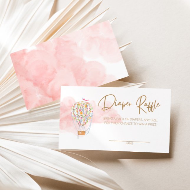 Cartão De Informações Raffle Chá de fraldas Balão de Ar Quente (Criador carregado)