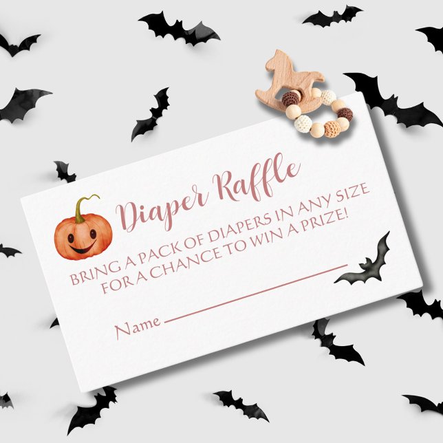 Cartão De Informações Raffle Chá de fraldas Bonito do Halloween (Criador carregado)