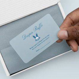 Cartão De Informações Raffle Chá de fraldas Coelho Azul