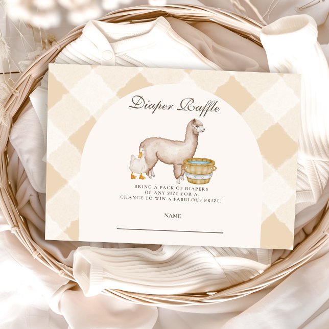 Cartão De Informações Raffle Chá de fraldas Crescido Localmente (Criador carregado)